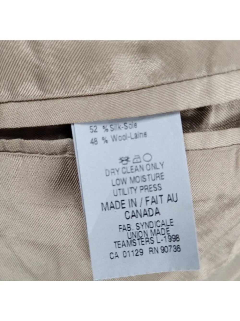 Lauren Ralph Lauren Tan Silk Wool 2 Button Vented Notch Blazer Sport Coat 43R
